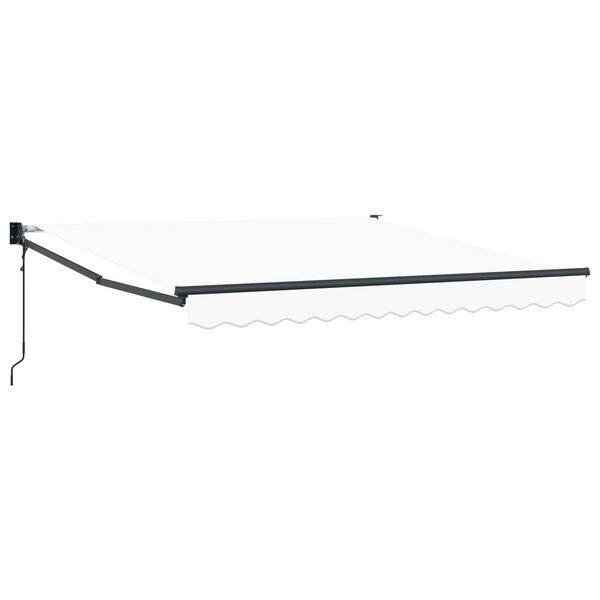 vidaXL Auvent Rétractable Blanc 350 x 250 cm Polyester et Aluminium