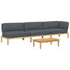 vidaXL Ensemble de Canap&eacute;s 4 pc Anthracite Bois d'Acacia Massif
