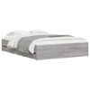 vidaXL Cadre de lit avec tiroirs sans matelas sonoma gris 135x190 cm