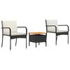 vidaXL Ensemble de jardin Noir polyrotin
