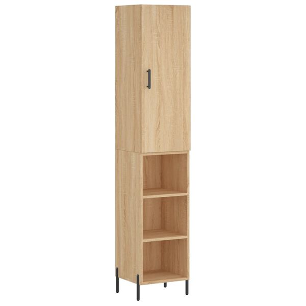 vidaXL Buffet haut Ch&ecirc;ne sonoma 34,5x34x180 cm Bois d'ing&eacute;nierie