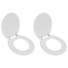 vidaXL Si&egrave;ges de toilette avec couvercles 2 pcs MDF Blanc