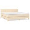 vidaXL Sommier &agrave; lattes de lit avec matelas Cr&egrave;me 160x200 cm Tissu