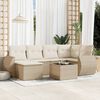 vidaXL Salon de jardin avec coussins 7 pcs beige résine tressée