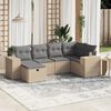 vidaXL Salon de jardin avec coussins 6pcs m&eacute;lange beige r&eacute;sine tress&eacute;e
