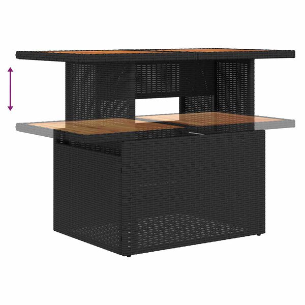 vidaXL Ensemble de salle à manger pour jardin 6 pcs Noir et Marron