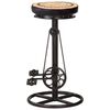 vidaXL Tabourets de bar avec motif lot de 2 noir/marron cuir véritable