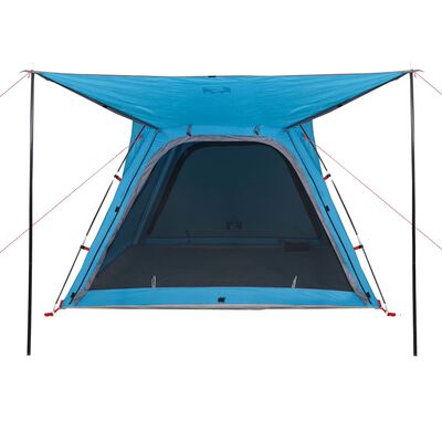 vidaXL Tente de camping 4 personnes bleu libération rapide imperméable