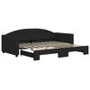vidaXL Lit de jour avec lit gigogne noir 90x190 cm tissu