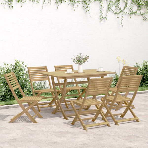 vidaXL Ensemble &agrave; manger de jardin 7 pcs Bois d'acacia solide