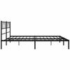 vidaXL Cadre de lit m&eacute;tal sans matelas avec t&ecirc;te de lit noir 193x203cm