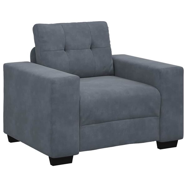 vidaXL Fauteuil gris fonc&eacute; 60 cm velours