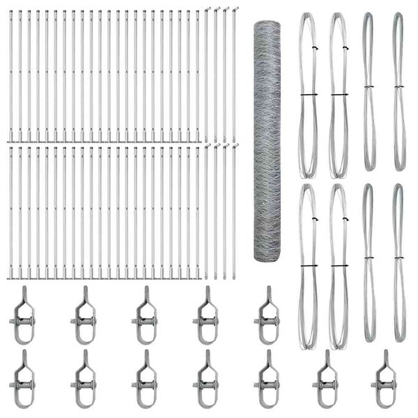 vidaXL Poteau de cl&ocirc;ture. Argent&eacute; 100 x 1,2 m (maillage de 50 mm)