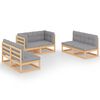 vidaXL Salon de jardin 6 pcs avec coussins Bois de pin massif