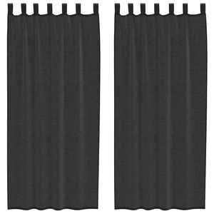 vidaXL Rideaux en voile avec passants 2 pcs noir