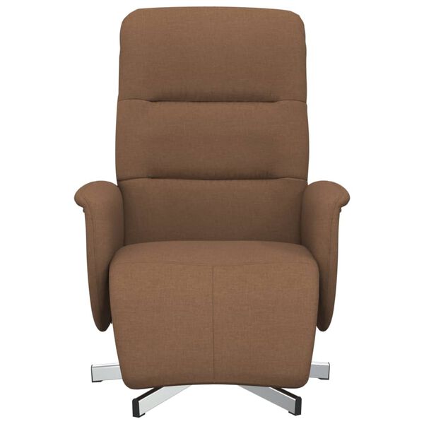 vidaXL Fauteuil inclinable avec repose-pieds marron tissu