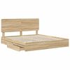 vidaXL Lit de Rangement Ch&ecirc;ne Sonoma 180 x 200 cm Bois d'ing&eacute;nierie
