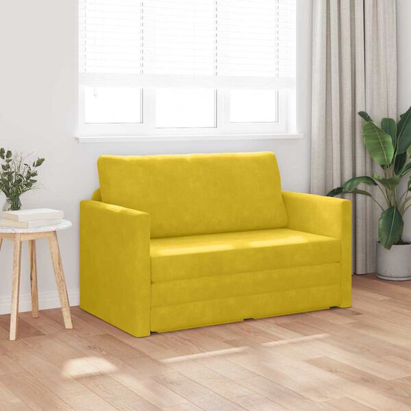 vidaXL Canap&eacute;-Lit 110cm Jaune tournesol Velours
