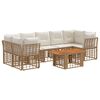 vidaXL Ensemble de canap&eacute; de jardin 8 pc Blanc Naturel et Cr&egrave;me