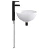 vidaXL Lavabo de salle de bain avec robinet et drain Noir Mat