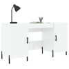 vidaXL Bureau Blanc brillant 140x50x75 cm Bois d'ingénierie