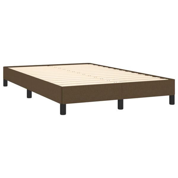vidaXL Sommier &agrave; lattes de lit et matelas marron fonc&eacute; 120x190cm tissu