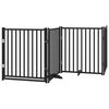 vidaXL Barri&egrave;re pour chien porte pliable 12panneaux noir bois peuplier