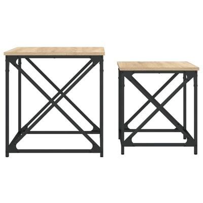 vidaXL Tables basses gigognes 2 pcs chêne sonoma bois d'ingénierie