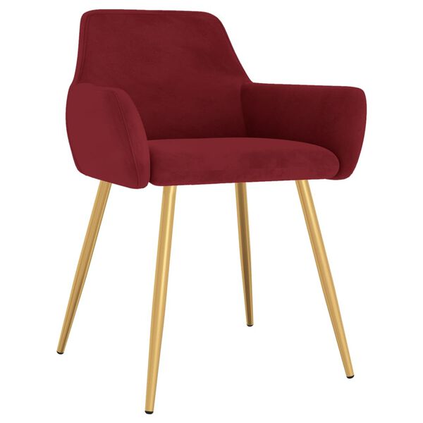vidaXL Chaises &agrave; manger lot de 6 rouge bordeaux velours