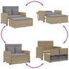 vidaXL Canap&eacute; de jardin avec coussins 2 places beige r&eacute;sine tress&eacute;e