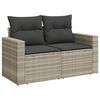 vidaXL Salon de jardin 4 pcs avec coussins gris clair résine tressée