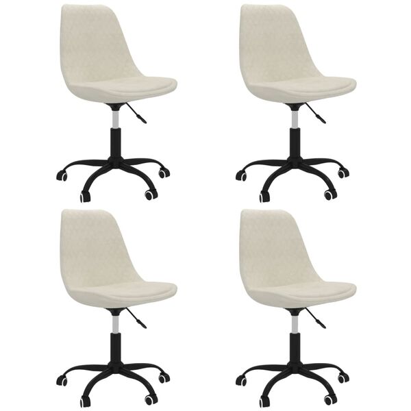 vidaXL Chaises pivotantes &agrave; manger lot de 4 Cr&egrave;me Tissu