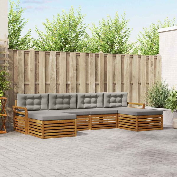 vidaXL Ensembles de canap&eacute;s avec coussin 6 pcs Gris Naturel et Clair