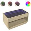 vidaXL Table basse avec LED infini ch&ecirc;ne sonoma 90x50x50 cm