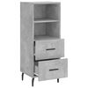 vidaXL Buffet Gris b&eacute;ton 34,5x34x90 cm Bois d'ing&eacute;nierie