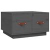vidaXL Table basse Gris 60x53x35 cm Bois massif de pin