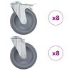 vidaXL 16 pcs Roulettes pivotantes &agrave; trou de boulon 125 mm