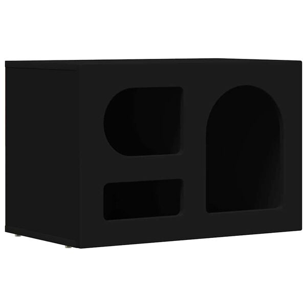 vidaXL Meuble TV Noir 60 x 35 x 40 cm Bois d'ing&eacute;nierie