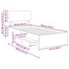 vidaXL Cadre de lit Gris b&eacute;ton 90 x 190 cm Bois d'ing&eacute;nierie