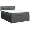 vidaXL Sommier &agrave; lattes de lit avec matelas Gris fonc&eacute; 140x190cm Tissu