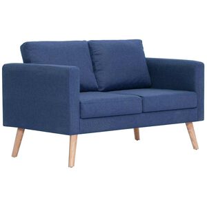 vidaXL Canap&eacute; &agrave; 2 places tissu bleu