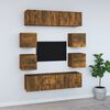 vidaXL Ensemble de meubles TV 8 pcs Ch&ecirc;ne fum&eacute; Bois d'ing&eacute;nierie