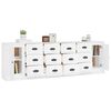vidaXL Buffets 3 pcs Blanc Bois d'ing&eacute;nierie
