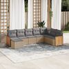 vidaXL Salon de jardin avec coussins 8 pcs beige r&eacute;sine tress&eacute;e