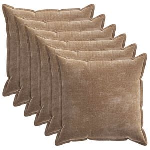 vidaXL Housse de coussin 6 pcs HOUTEN Marron 55 x 55 cm Tissu Chenille
