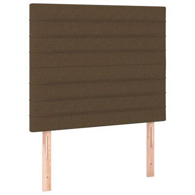 vidaXL Cadre de lit avec tête de lit Marron foncé 90x200 cm Tissu