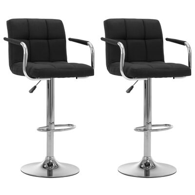 vidaXL Chaises de bar lot de 2 noir tissu