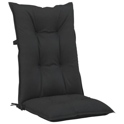 vidaXL Coussins de chaise de jardin à dossier haut lot de 6 noir tissu