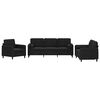 vidaXL Ensemble de canap&eacute;s 3 pcs avec coussins noir velours