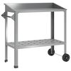 vidaXL Table de rempotage avec roues 96 x 50 x 89 cm Acier galvanis&eacute;